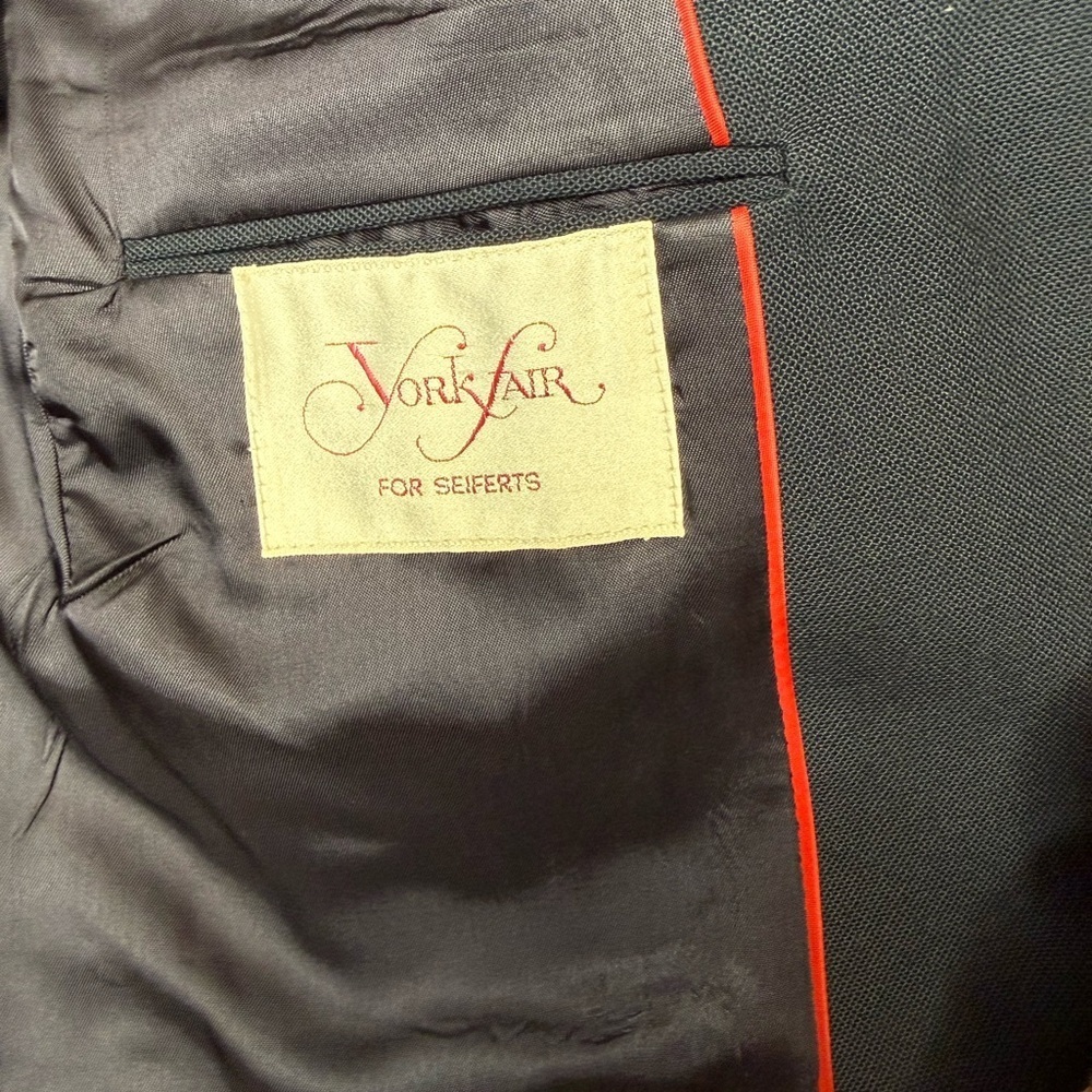80s York Fair Vintage Wool Classic Navy Blazer and Skirt Set Women's Size 12 - Picture 15 of 16